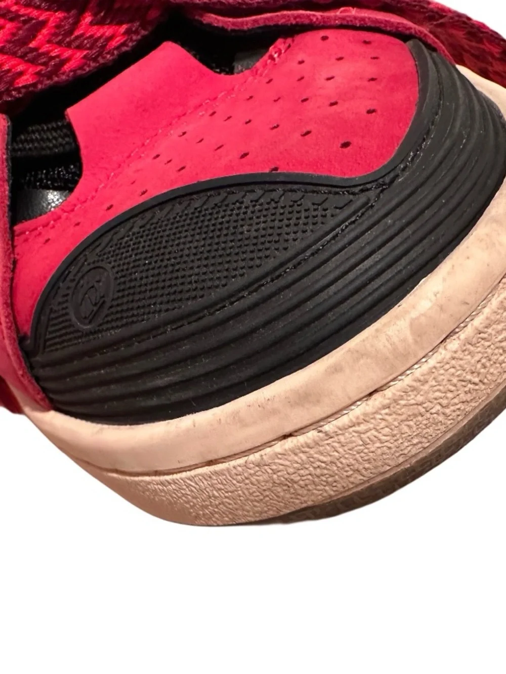 Lanvin Curb Men’s Sneakers Poppy Red Black Suede Oversized Laces LowTop Skate 12